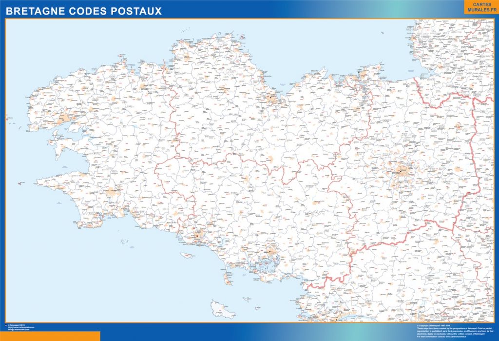 Bretagne – postinumerokartta