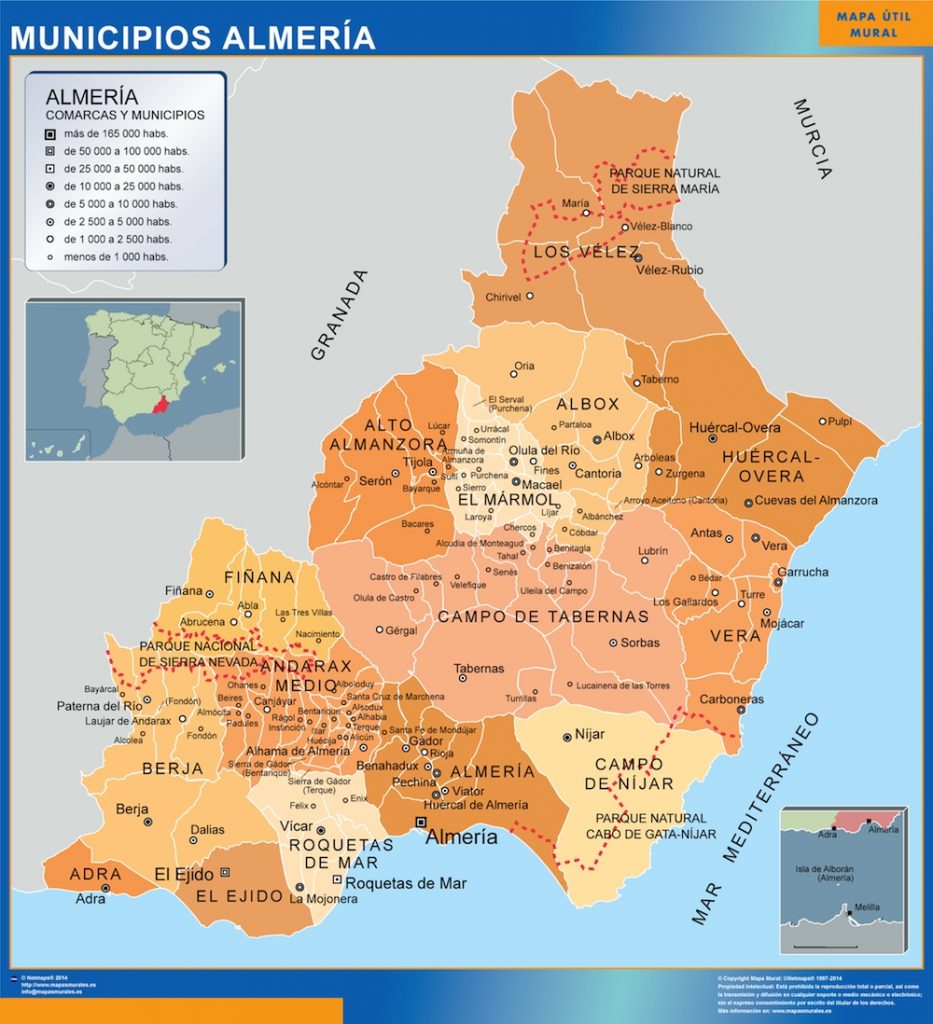 Almeria – kuntakartta