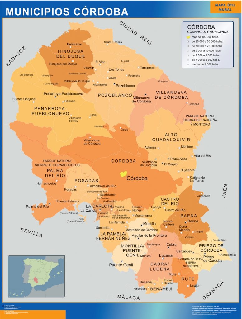 Cordoba – kuntakartta