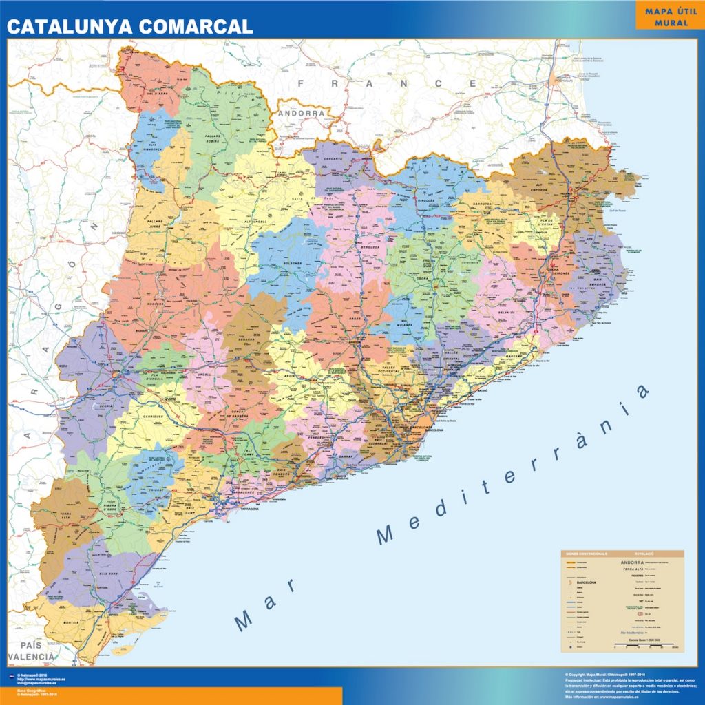 Catalonia comarcal – kartta