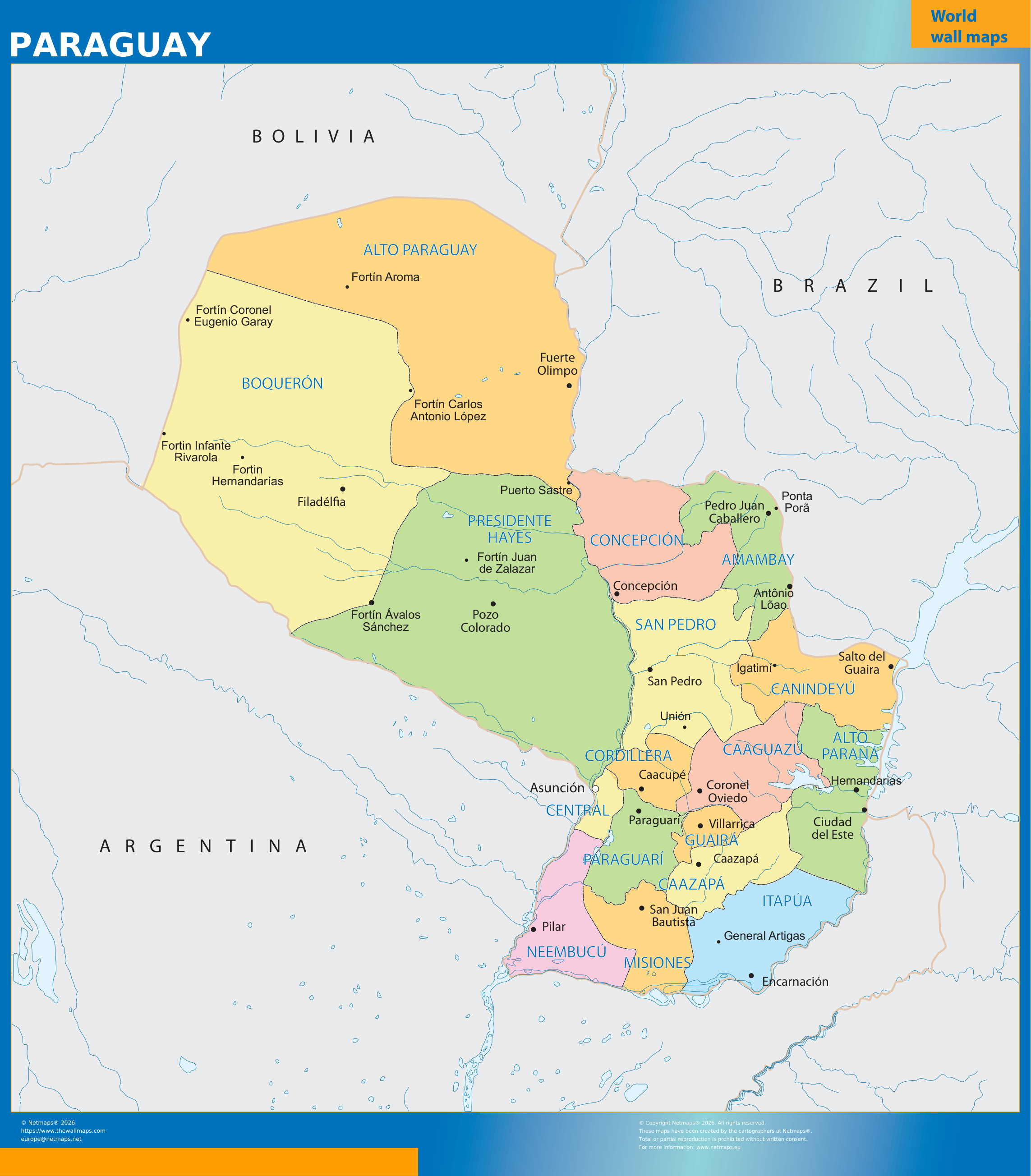 Paraguay – aluekartta